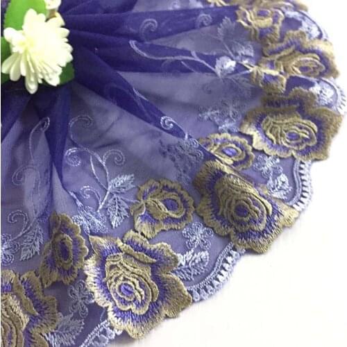 15Yards Floral Lace Fabric Trim Ribbon DIY Sewing Bridal 20cm Wide Applique Collar Guipure Dress Wedding Decor