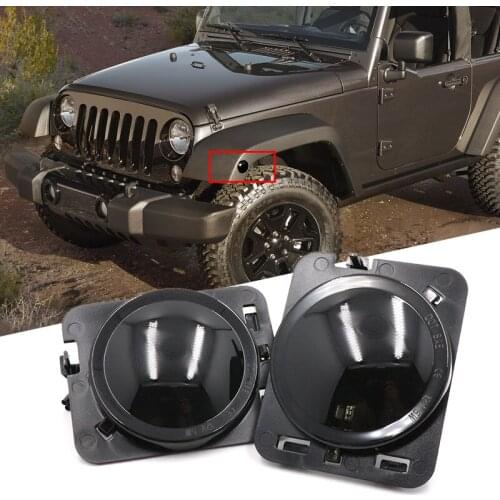 2x Amber Dynamic Flowing LED Side Marker Light Car Turn Signal Lamp For Jeep Wrangler JK 2007-2015