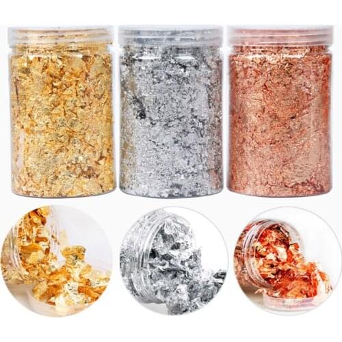 3 Pcs Metallic Foil Flakes Sequins Glitters for Painting Arts Nail Art Foil Decorative Paper Resin Mold Fillings