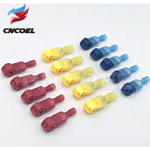 30PCS/15Pairs Male Spade & Lock Quick Splice Wire Connector Set Snap Fast Easy Lock Electrical Cable Crimp Terminal 22-10 AWG