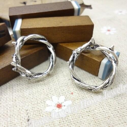 50 pcs Vintage Charms Circle Pendant Antique silver Fit Bracelets Necklace DIY Metal Jewelry Making