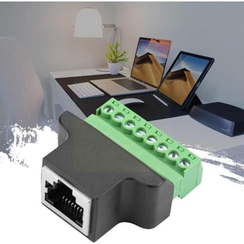 RJ45 Female To Screw Terminal 8 Pin Connector Ethernet Extender RJ45 Adapter Extension Cable For Networking Connector K4E4