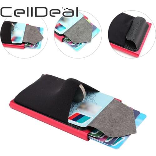 Mini Aluminum Automatic RFID Card Male Wallet Mini Package Aluminum Metal Protective Gear Storage Bag Smart Quick Release Women