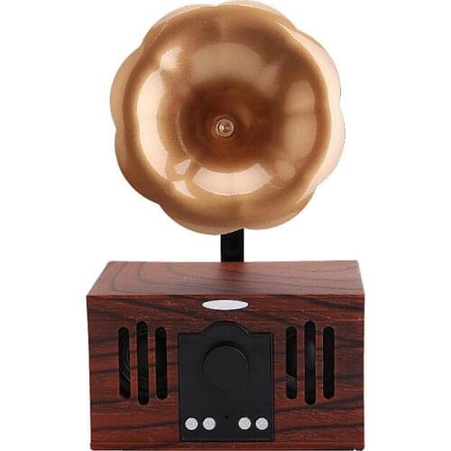 Bluetooth Speaker Vintage Wireless Retro Speaker with TF Card Slot AUX Line Horn Indoor Stereo Loudspeaker