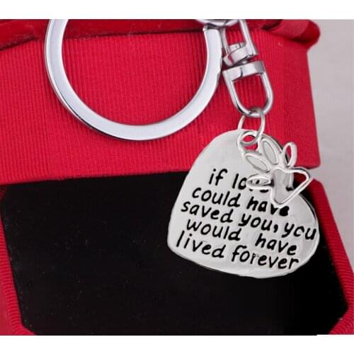 K019 Key Chain if love could have saved you... Key Rings Metal Keychain heart pendant Jewelry Key Holder