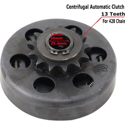 19mm 20mm 25.4mm 13T Tooth Teeth Centrifugal Automatic Clutch 3/4" Bore For 428 Chain Go Kart Karting Mini Bike Engine parts