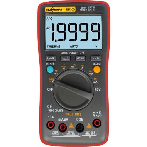 RM303 Digital Multimeter True RMS 19999 Counts NCV Frequency 200M Resistance Auto Range AC DC Voltage Current Ohm Multi Meter