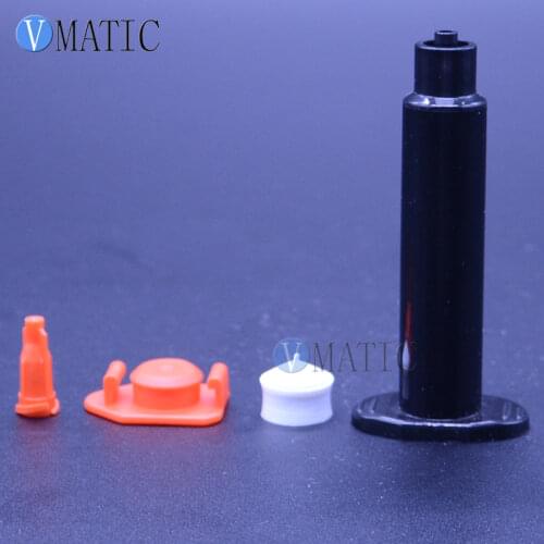 Free Shipping Wholesale 500 Sets 30cc/ml Black Adhesive Dispensing Pneumatic Syringe Cylinder Uv Syringe With Piston & Stopper