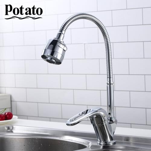 Potato Kitchen Sink Faucet One Handle Cold and Hot Single Hole Water Zinc Alloy For Kitchen Mixer Tap p5836