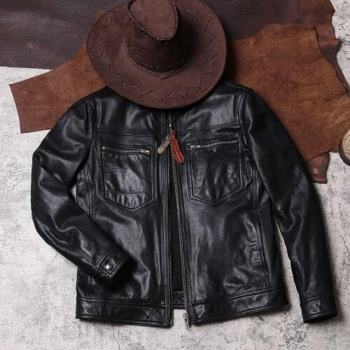 DS300 Rock Can Roll Read Description! Super Offer! Asian Size Good Quality Genuine Goat Leather Stylish Jacket