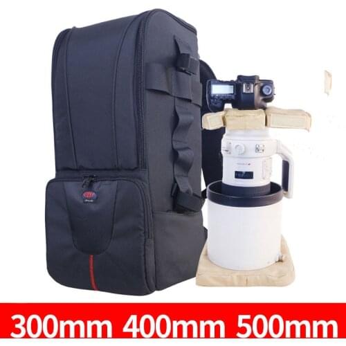 DSLR Camera Bag Backpack Telephoto Lens Case Waterproof Tamron Sigma Nikon Canon 300mm 400mm 500mm 600mm 800mm telephoto lens