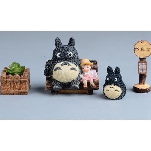 Miyazaki Hayao Action Figure Studio Ghibli Anime My Neighbor Totoro Resin Set Figures Kids Toys Love Model Figurine Doll