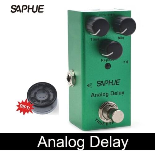 SAPHUE Electric Guitar Analog Delay Time/Mix/Repeat Knob Effect Pedal Mini Single Type DC 9V True Bypass