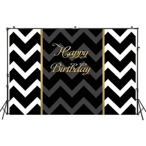 Photography Backdrops Birthday Party Banner Gold Black Sparky Glitter Desserts Table Photo Background For Studio PhotocallW4592