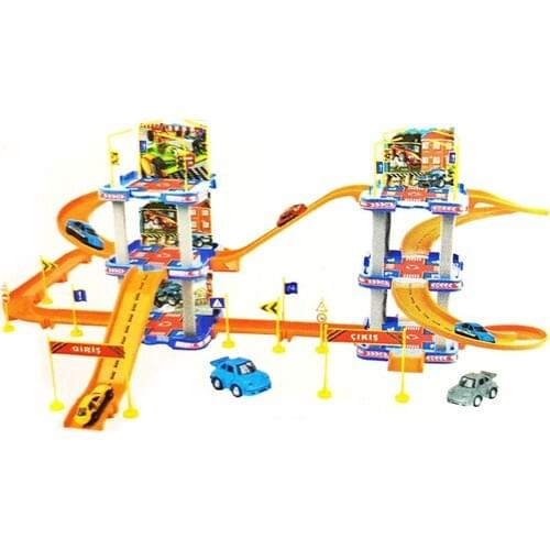 6 layer Big Garage Parking Kit Metal Trolley 83 Piece Super Car Parking Garage Car Set Kit Gift Boy Toys