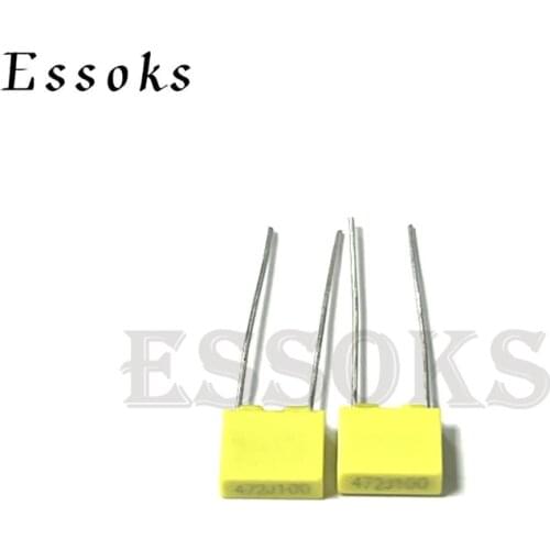 20PCS Correction capacitor 100V 4.7NF 100V472J 472 472J Pitch 5mm Polypropylene Safety Plastic Film capacitors