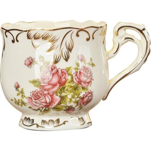 250 Ml Creative Ivory Mugs Retro Ceramic Cup Coffee Milk Tea Mug with Gold Rim Drinkware Mugs Novetly Gift