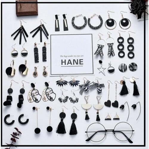 Fashion Statement Earrings and White Geometric Drop Earrings for Women Punk Long Thread Tassel Earring Trendy Jewelry Elegant