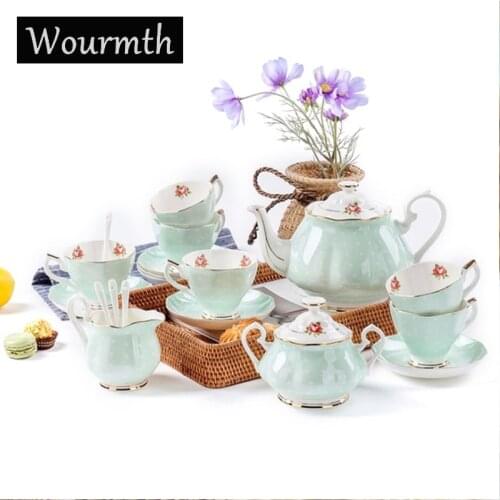 British Style Coffeeware Set Bone china Coffee Tea Pot High-capacity Afternoon Tea cup & Saucer Sugar bowl Set Cafe Accessories