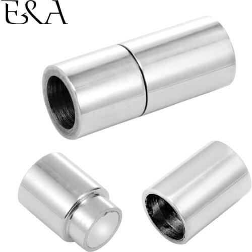 Stainless Steel Magnetic Clasp Column Hole 5mm Leather Cord Clasps Magnet Buckle DIY Bracelet Supplies Jewelry Making Components