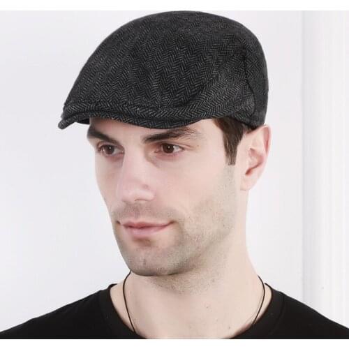 New Classic Spring Autumn Male Cotton Simple Stripe Casual Painter Visor Cap Youth Street Trend Snapback All Purpose Beret Caps