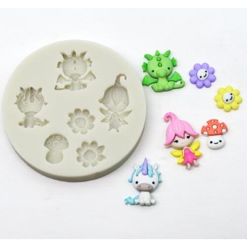 New Sylveon Unicorn Mushroom Sunflower Silicone Mold Chocolate Fondant Cake Mold Cake Decorating Tools Birthday Decoration