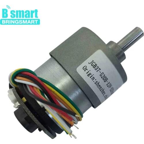 Wholesale JGB37-520B 12 Volt Geared Motor 12-1600rpm With Encoder Disk A/B Phase Output Low Noise