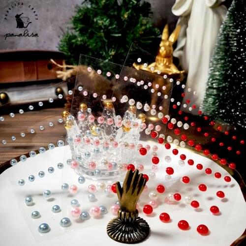 Panalisacraft 4pcs 4 colors Pearl Stickers for Scrapbooking DIY Crafts Card Making Album embellishment Cards decoration