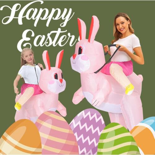 Easter Cosplay Costume Inflatable Rabbit Costumes for Adults Men Bunny Role Play Funny Women Dresses Party Blow Up Suit