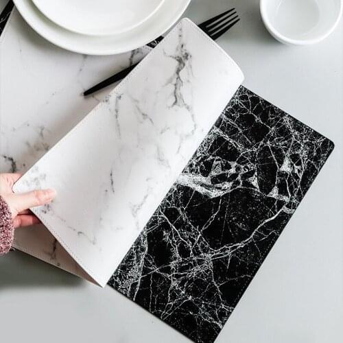 PU Coaster Marble Texture Design Table Place Mat Antislip Table Mats for Dining Table Tea Coaster trivet