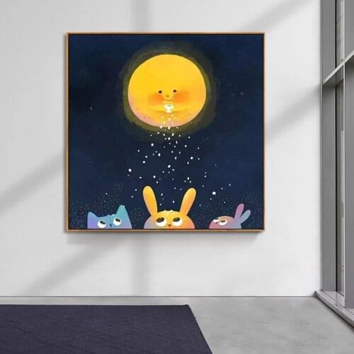 Paint by number art painting by numbers Beautiful artistic conception embraces the moon stars home corridor decorative painting