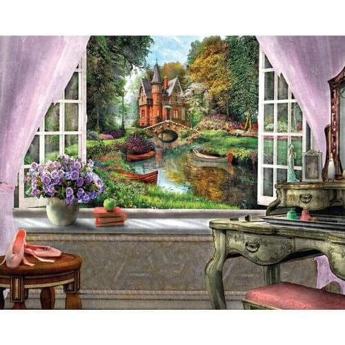 DIY Square Diamond Mosaic Landscape Garden Picture of Rhinestones Full Square Crystals Diamond Embroidery Cross Stitch Kits