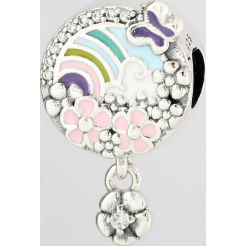 Free Shipping Authentic 925 Sterling Silver Flower Colour Story Charm Fit Original Bracelet For Women DIY Jewelry S925 Beads