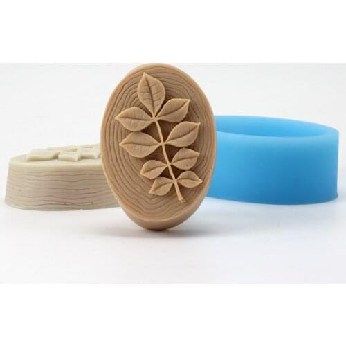 Handmade Soap Silicone Mold Oval with Leaves Pattern Mould