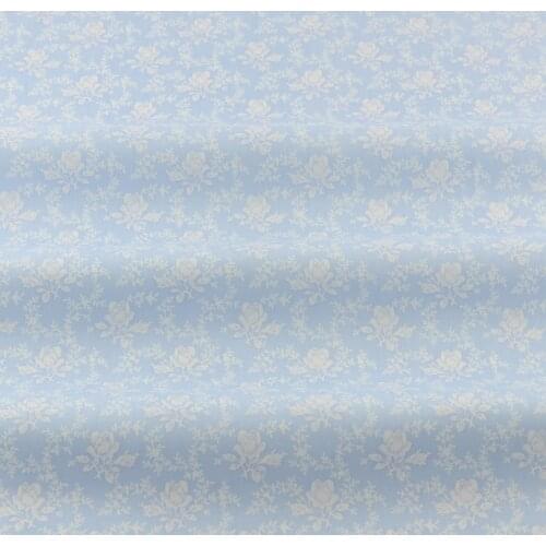 Booksew Blue Cotton Flower Fabric Meter Printed Twill Cloth Tela Tecido Home Textile Quilting Patchwork Bedding Scrapbooking