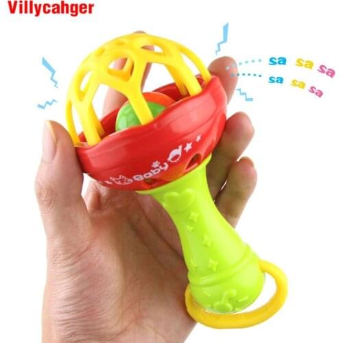Baby Rattles Toy Develop Baby Intelligence Grasping Plastic Hand Bell Rattle Funny Educational Mobiles Toys Birthday Gifts