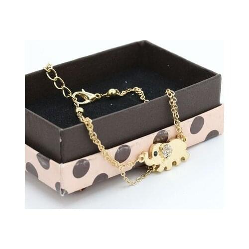 Vintage Gold Color Anklets For Women Elephant Pendant Crystal Charms Beach Summer Foot Ankle Bracelet Wholesale Jewelry