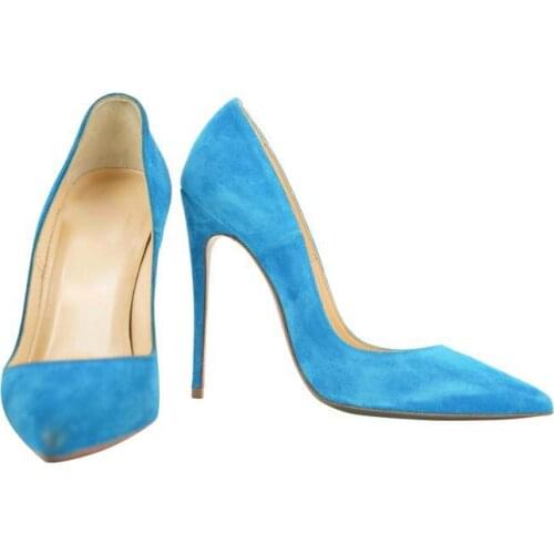 Moraima Snc Sky Blue Suede High Heel Shoes Pointed Toe 12/10cm Thin Heels Shoes Women Party Dress Shoes Pink