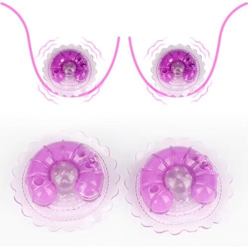 1 Pair Sex Nipple Clip Chest Paste Vibrators Flirting Nipple Massage Breast Stimulation Vibrator BDSM Bondage Sex Toys for Women