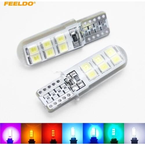 200Pcs 7Colors Car T10 194 168 W5W 2835 Chip 12SMD Silica Car 12 LED Door License LED Light Bulb Wedge Light #FD-4464