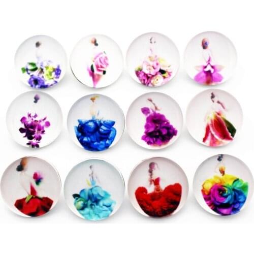 12pcs/lot glass dress snap buttons skirt 18mm leather clasp snap button Bangles snap bracelet jewelry