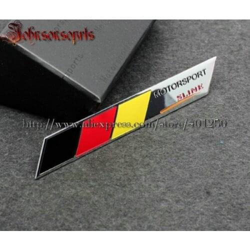 1X ITALY FRANCE GERMANY MOTORSPORT Sline Alumium emblem car sticker 98*14mm Car Styling