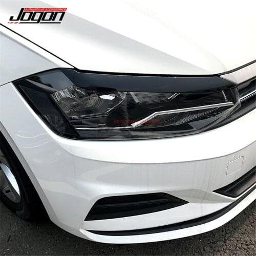 2pcs/set ABS Trim For Volkswagen Polo MK6 2019+ Car Headlights Eyebrow Eyelids Stickers Cover Accessories Styling
