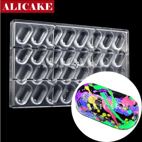 32 Cavity Polycarbonate Chocolate Mold Capsule Cake Tools Thick Mold For Chocolates Molds Diamond Form Tray Baking Pastry Tools