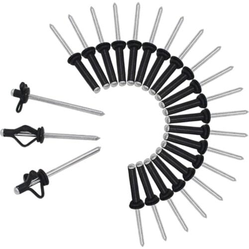 40PCS Black Kayak Canoe Tri Grip Rivet Aluminum Tri-Fold Bulb Mounting Rivet g Boat Accessories