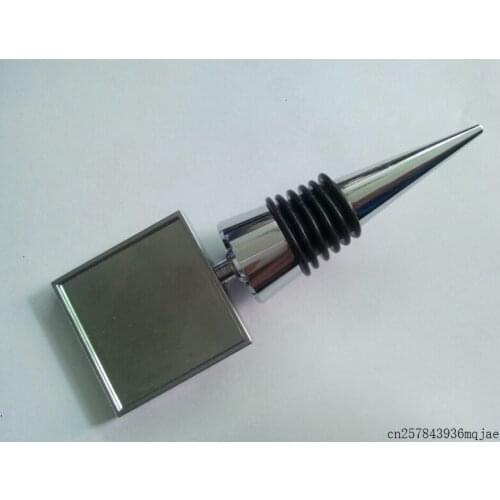 50pcs Square Wine Stoppers Blank Metal Wine Bottle Stopper Plugs Metal Bottle Caps