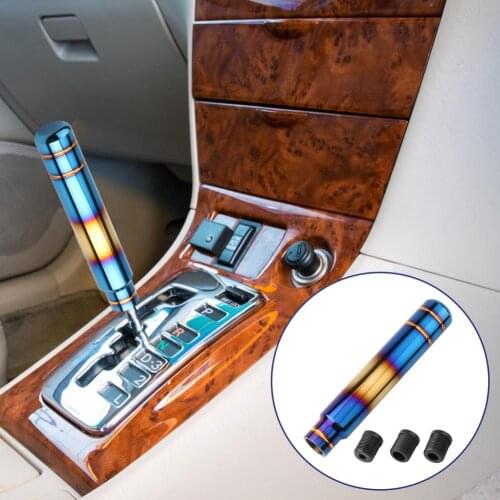 Car Universal Aluminum Gear Shift Knob Shifter Lever Head Burnt Blue 9cm/13cm/17.5cm With Threaded Adapters Car Accessories 2021