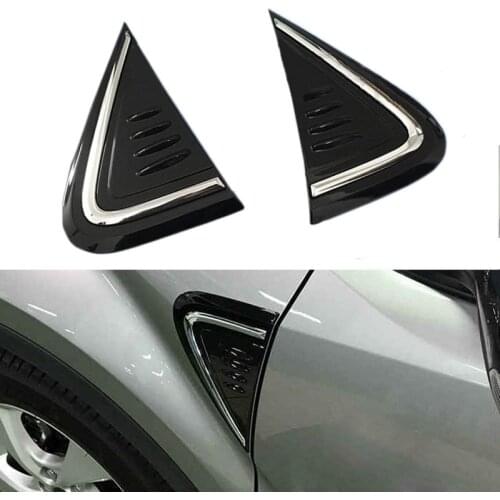BBQ@FUKA Car Side Air Vent Air Wing Vent Cover Trim Black Auto Exterior Decoration Fit for Toyota CHR C-HR 2016 2017 2018
