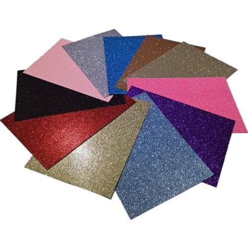 15pcs Size A4 Glitter Powder Cardboard Crafts Paper Handmade DIY Glitter Paper