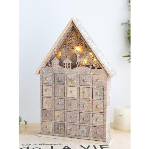 Zq Christmas Large Nordic Calendar Luminous Front Desk Decoration Christmas Tree Decorations